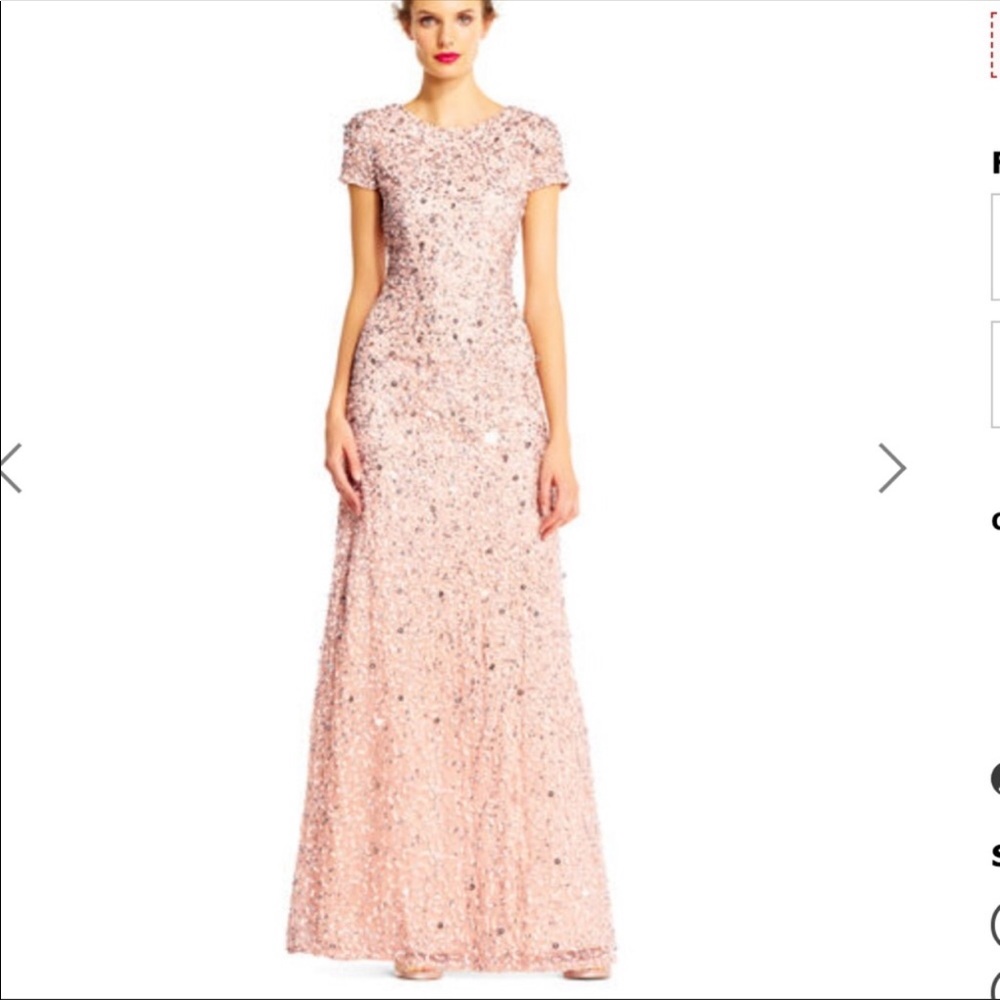 Adrianna Papell scoop back sequin gown